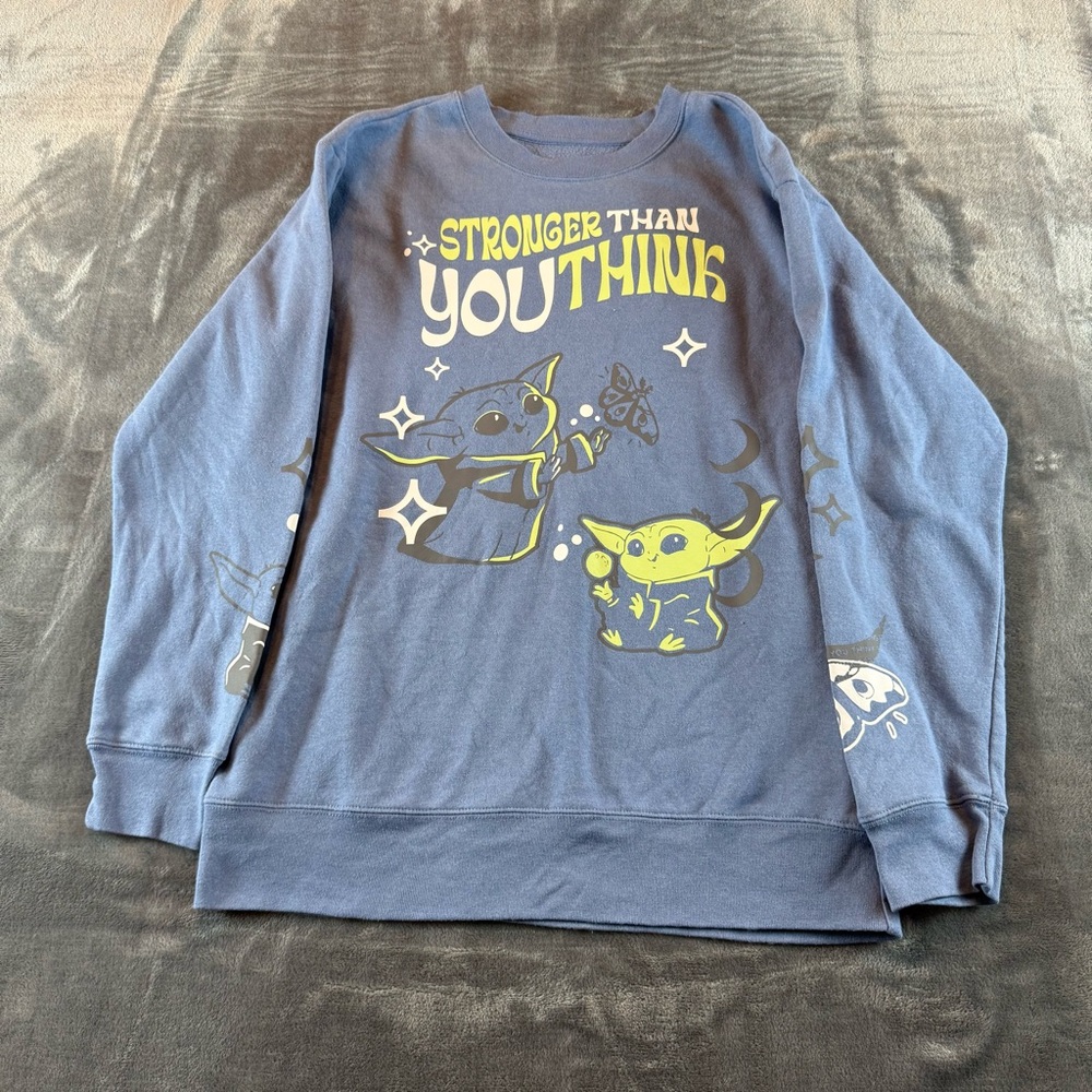 Star Wars Women's Navy Baby Yoda Sweatshirt Size Medium